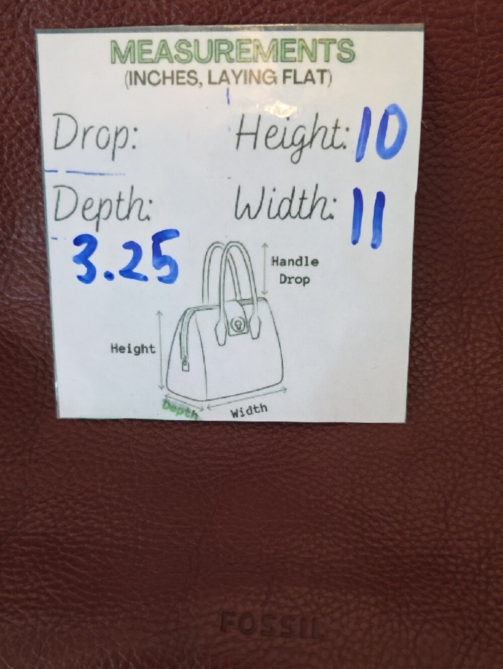 Fossil Amelia Brown Pebbled Leather Convertible Backpack Top Handle Bag Gold Key - Picture 15 of 16